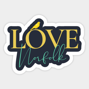 Love Norfolk Yellow and Green Sticker